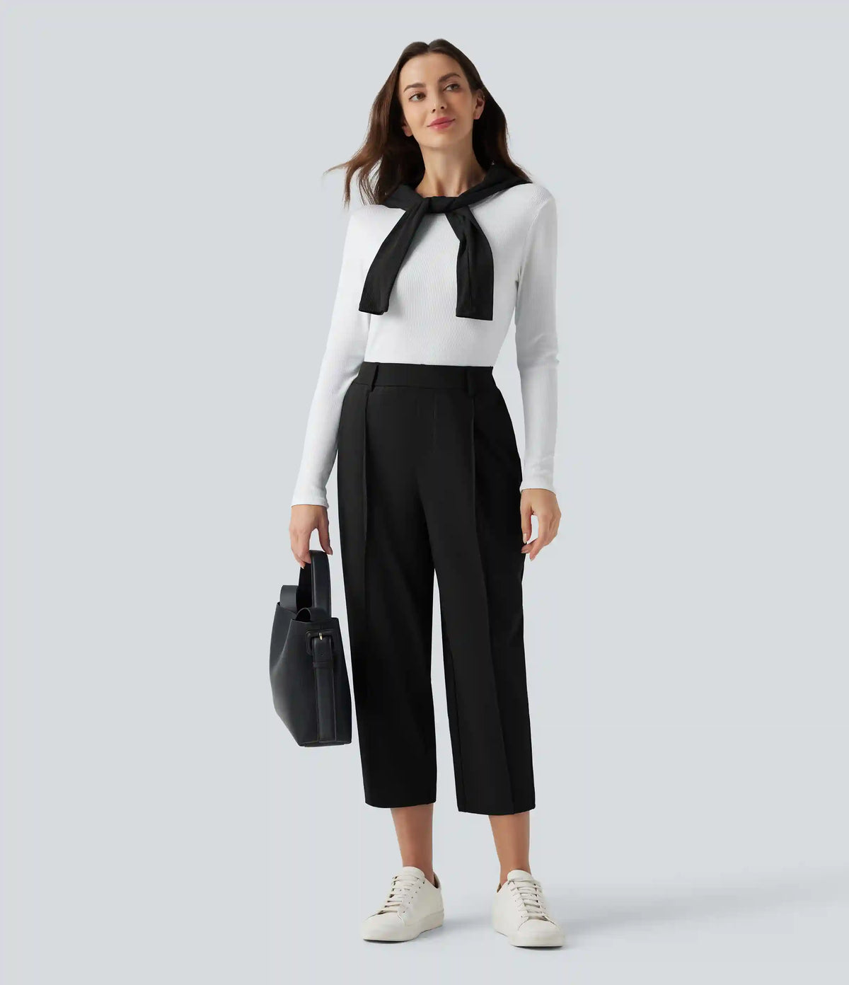 Halara Flex™ DayStretch High Waisted Cropped Work Tapered Pants with Pockets
