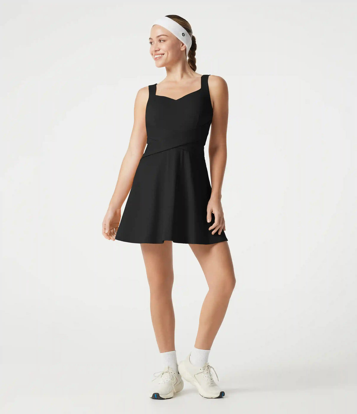 SoftlyZero™ Airy Built-in Bra 2-in-1 InstantCool Mini Tennis Active Dress with Pockets DD-F Cups-Easy Peezy Edition