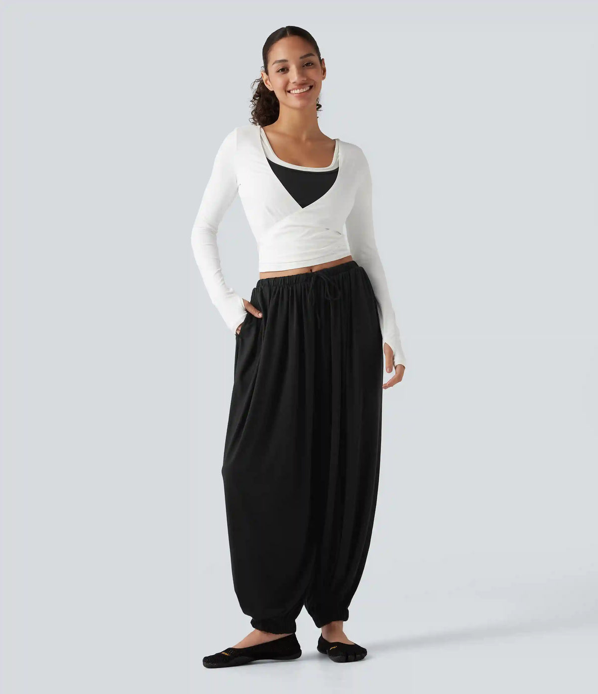 Mid Rise Drawstring Dance Joggers with Pockets