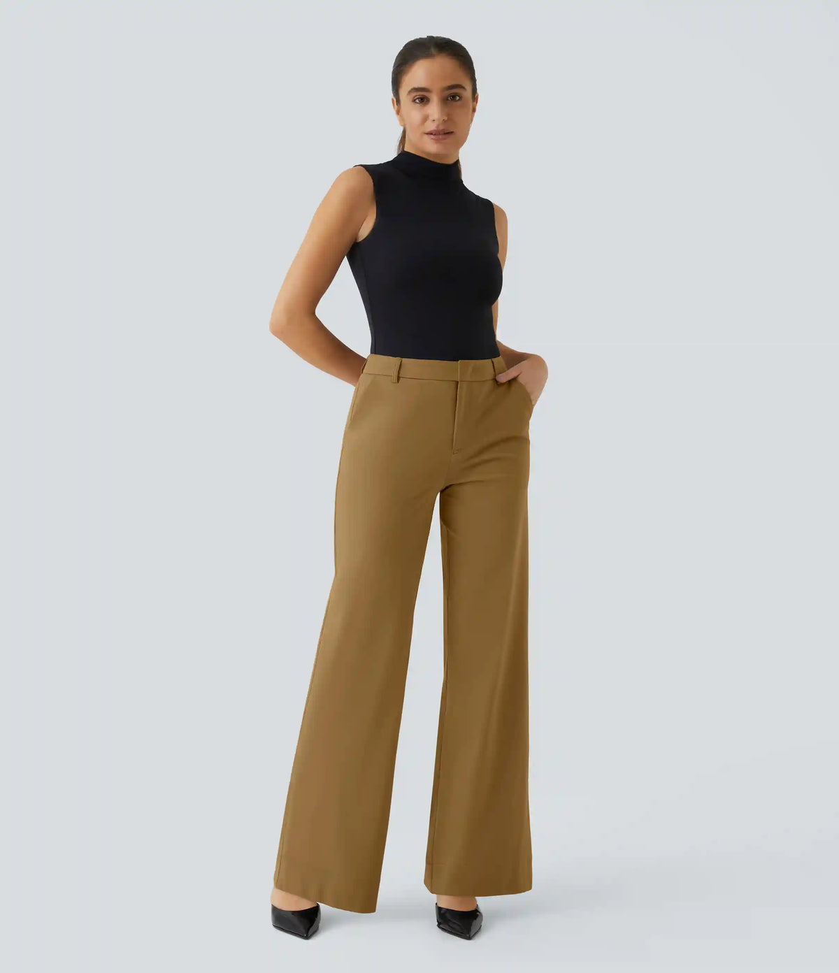 Halara Flex™ Mid Rise Pocket Straight Leg Work Pants
