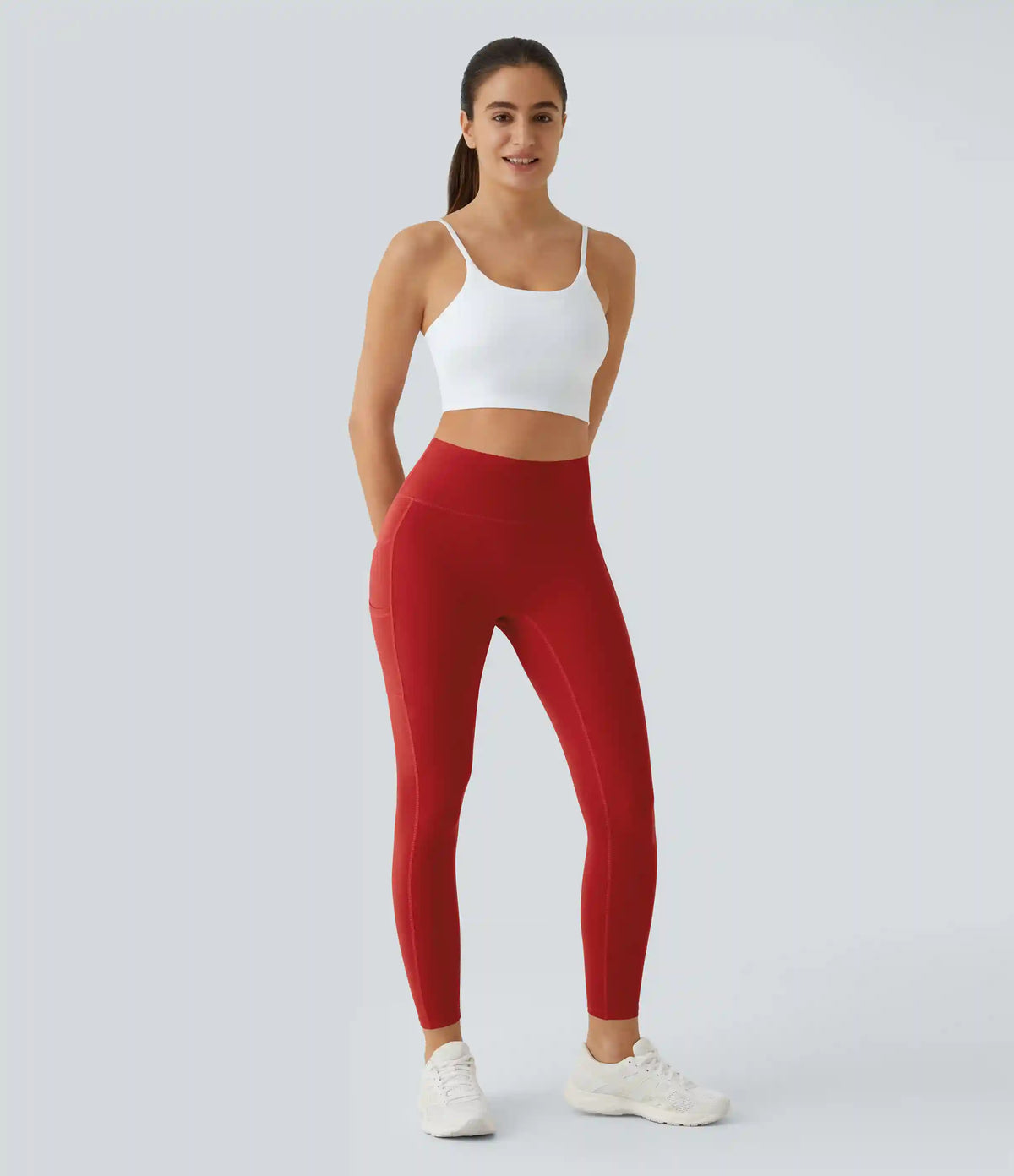SoftlyZero™ High Waisted Double Pockets Plain Leggings