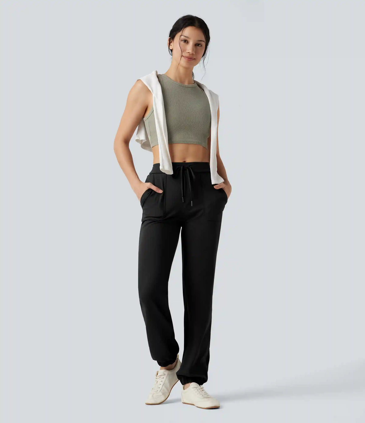 DayStretch Mid Rise Drawstring Casual Joggers with Pockets