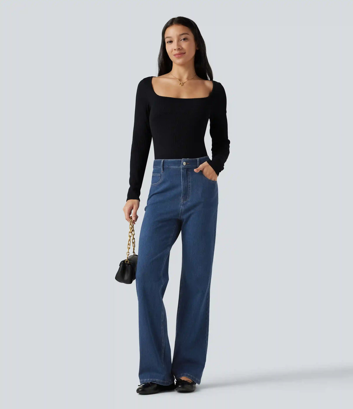 Halara Flex™ High Waisted Flare Casual Jeans with Pockets