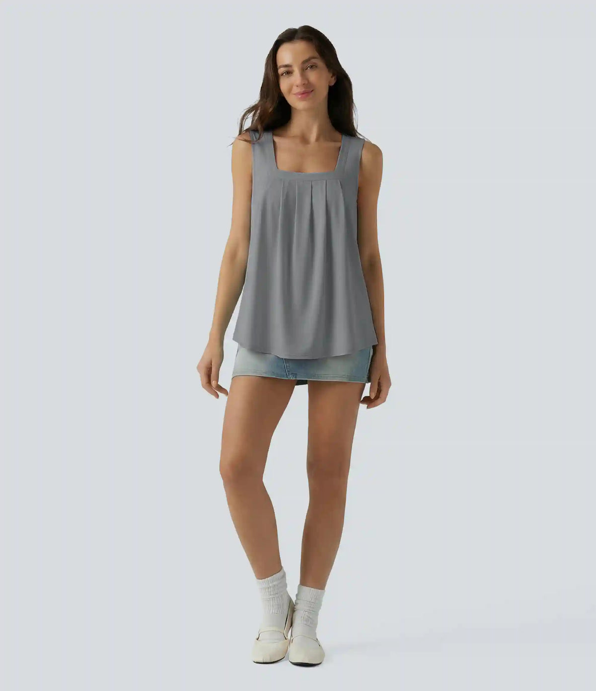 Square Neck Casual Tank Top