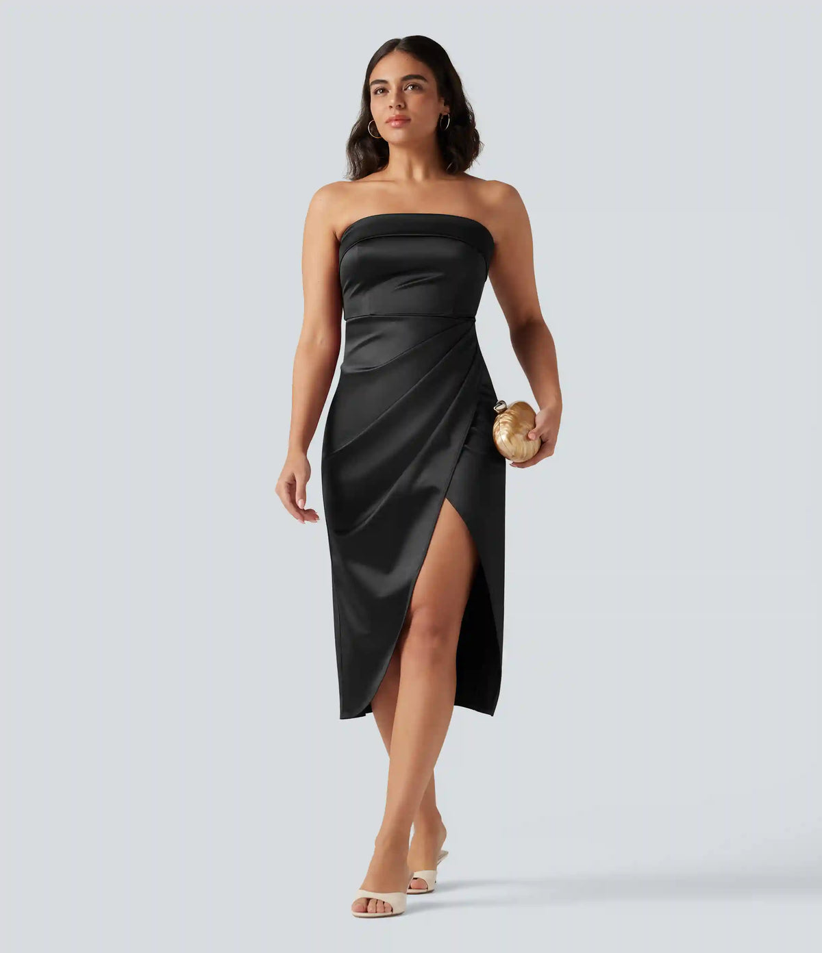 Tube 2-in-1 Bodycon Satin Midi Party Dress