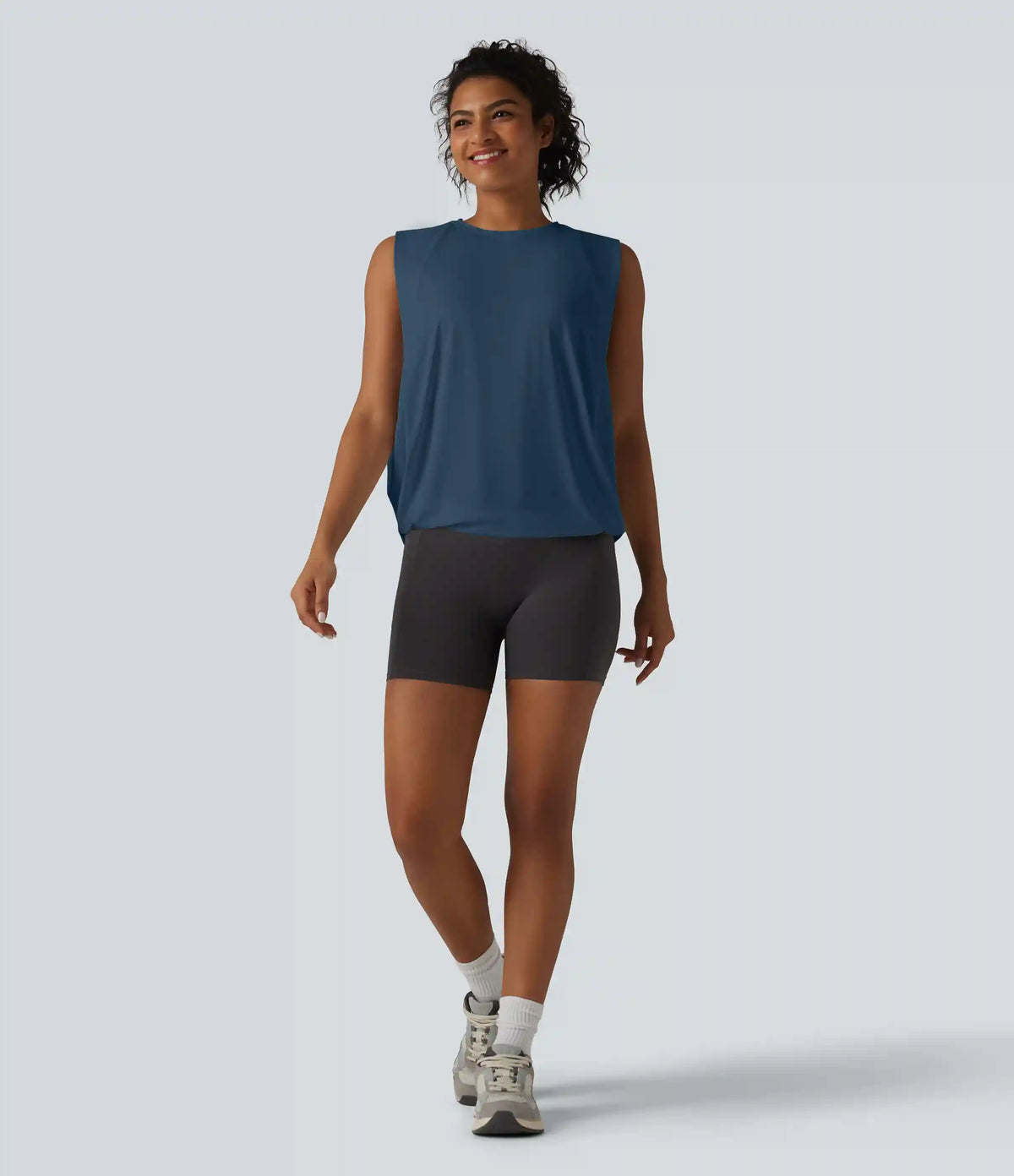 Round Neck Crossover InstantCool Yoga Tank Top-UPF50+