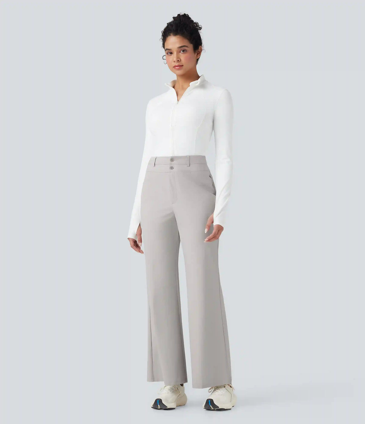 High Waisted Quick Dry Golf Bootcut Pants-Golf Tee Pocket-UPF40+