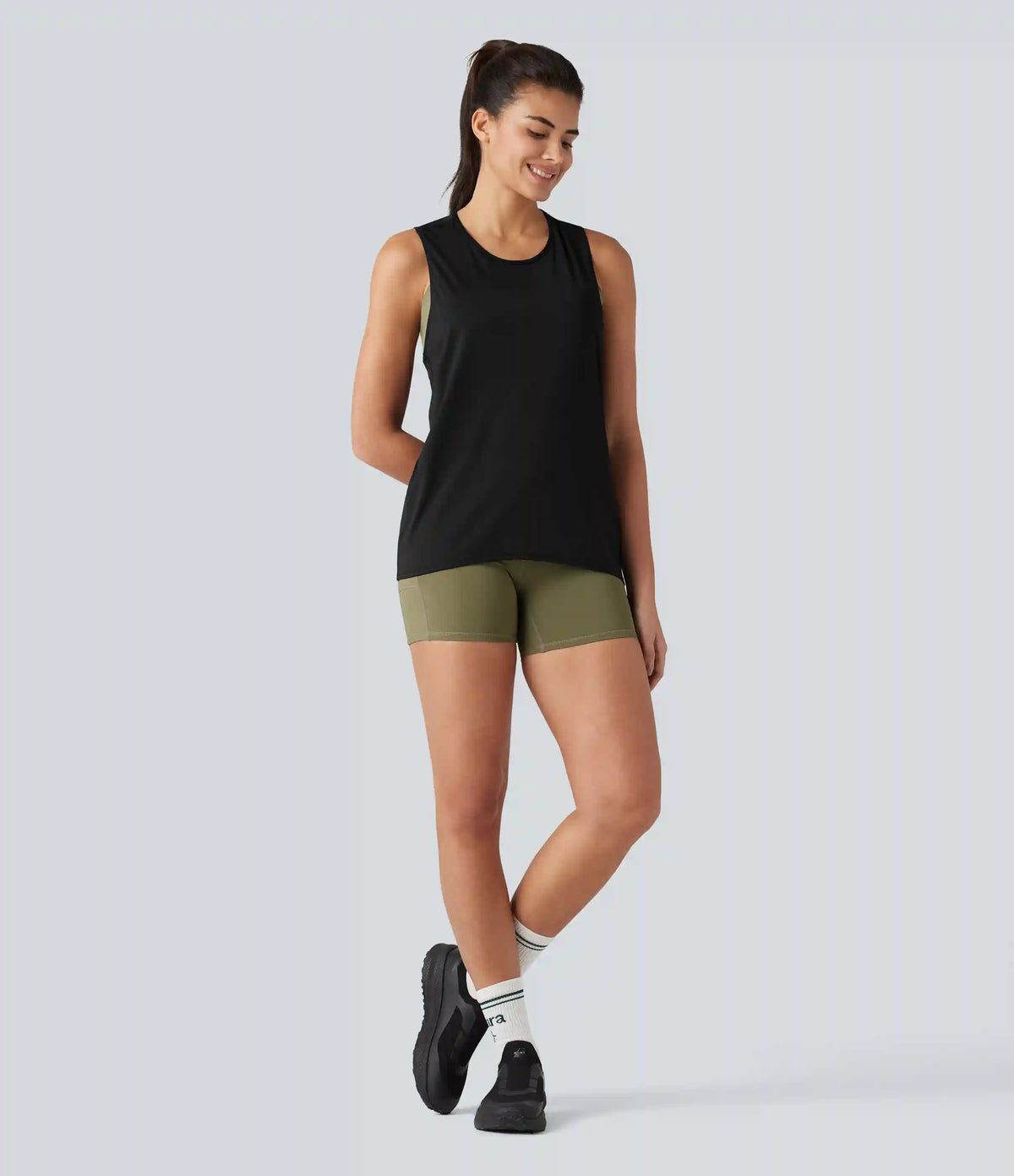Crossover Racerback Sleeveless InstantCool Quick Dry Yoga Sports Top-UPF50+