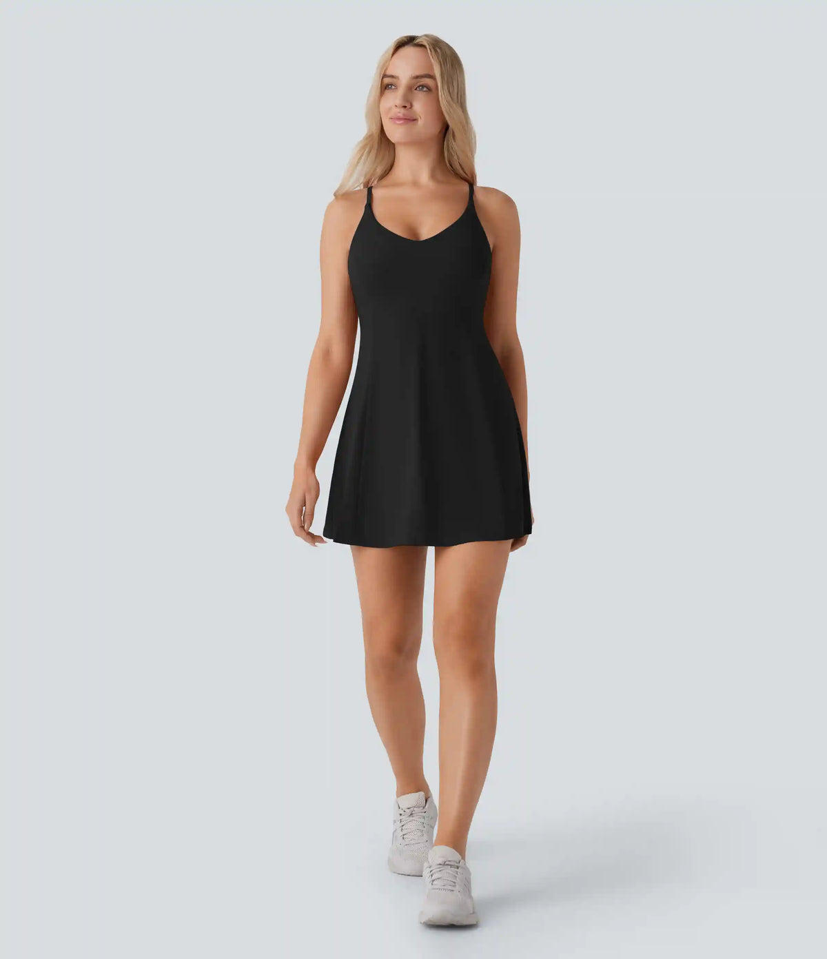 SoftlyZero™ Airy Racerback 2-in-1 Pocket InstantCool Flare Mini Dance Active Dress-Easy Peezy Edition