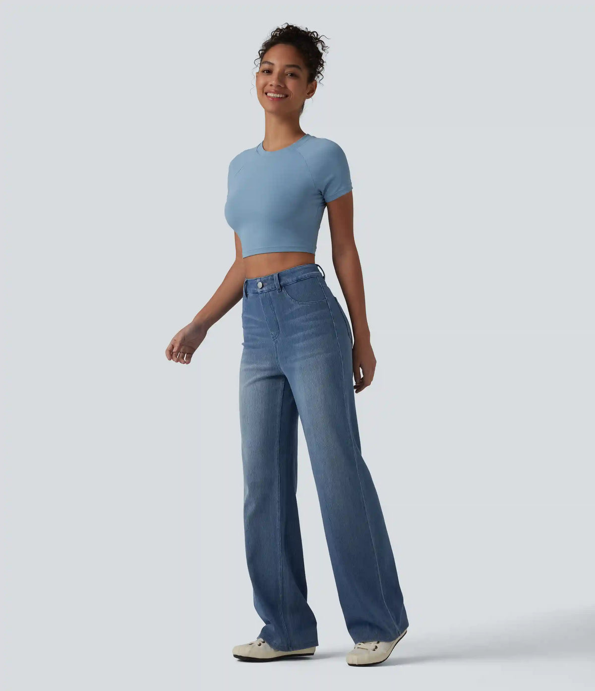 Halara Flex™ High Waisted Sculpted Lift Design Straight Leg Casual Jeans with Pockets
