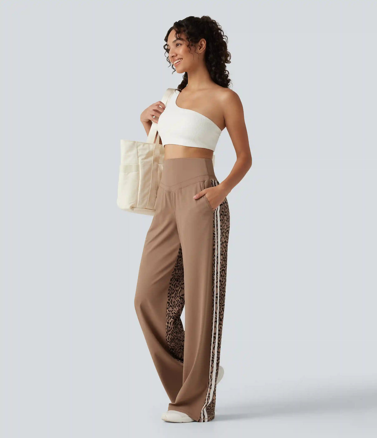 Halara UltraSculpt™ Leopard Print High Waisted Tummy Control Yoga Pants with Pockets