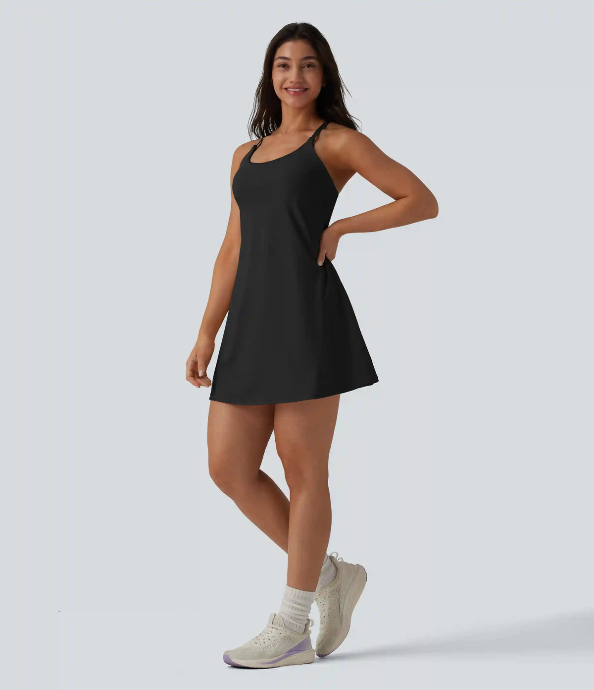 SoftlyZero™ Plush Push-Up Adjustable Straps Crisscross Backless Built-in Bra Dance Active Dress-Easy Peezy Edition