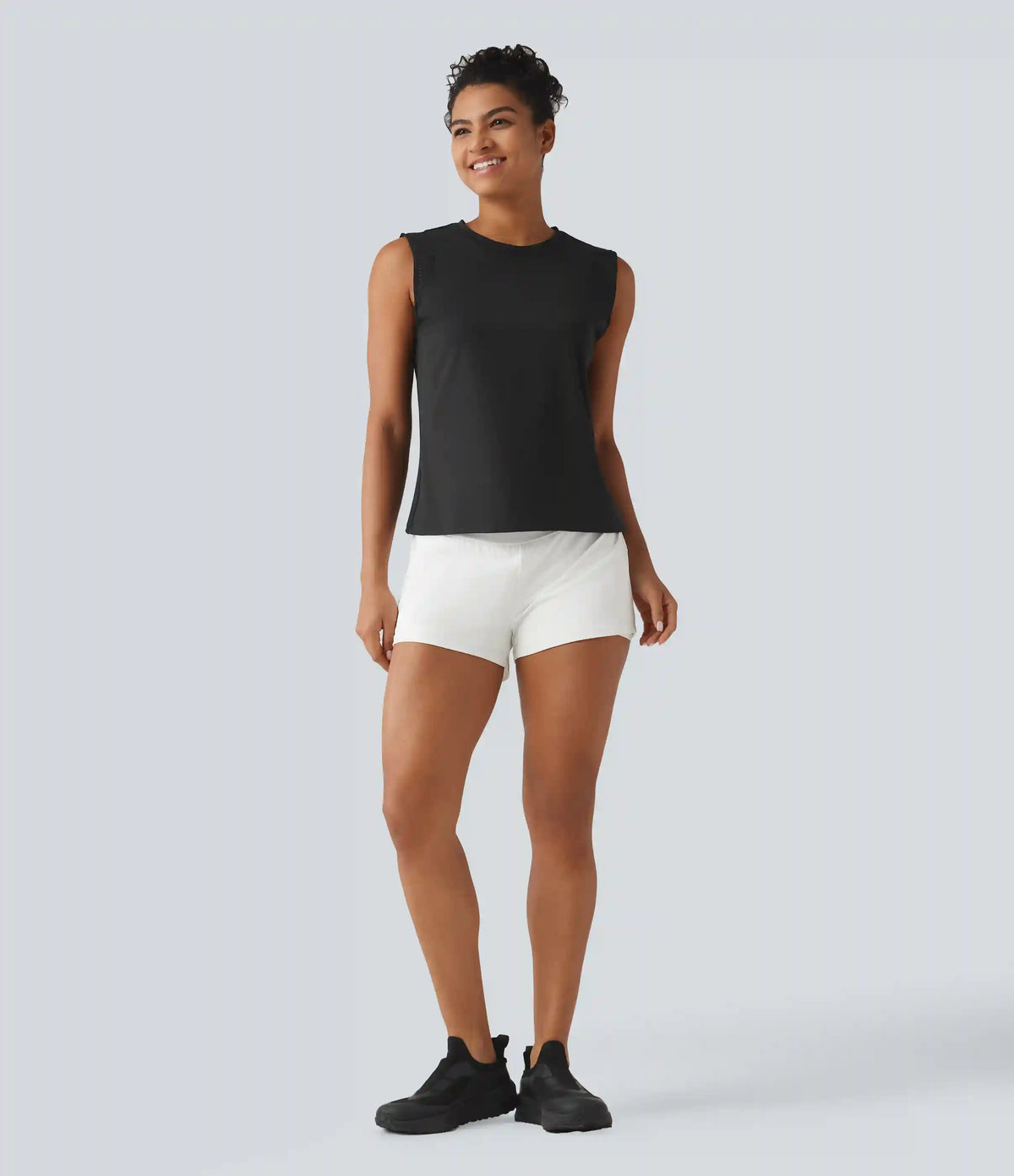 SoftlyZero™ Airy Round Neck Contrast Breathable Mesh InstantCool Running Tank Top