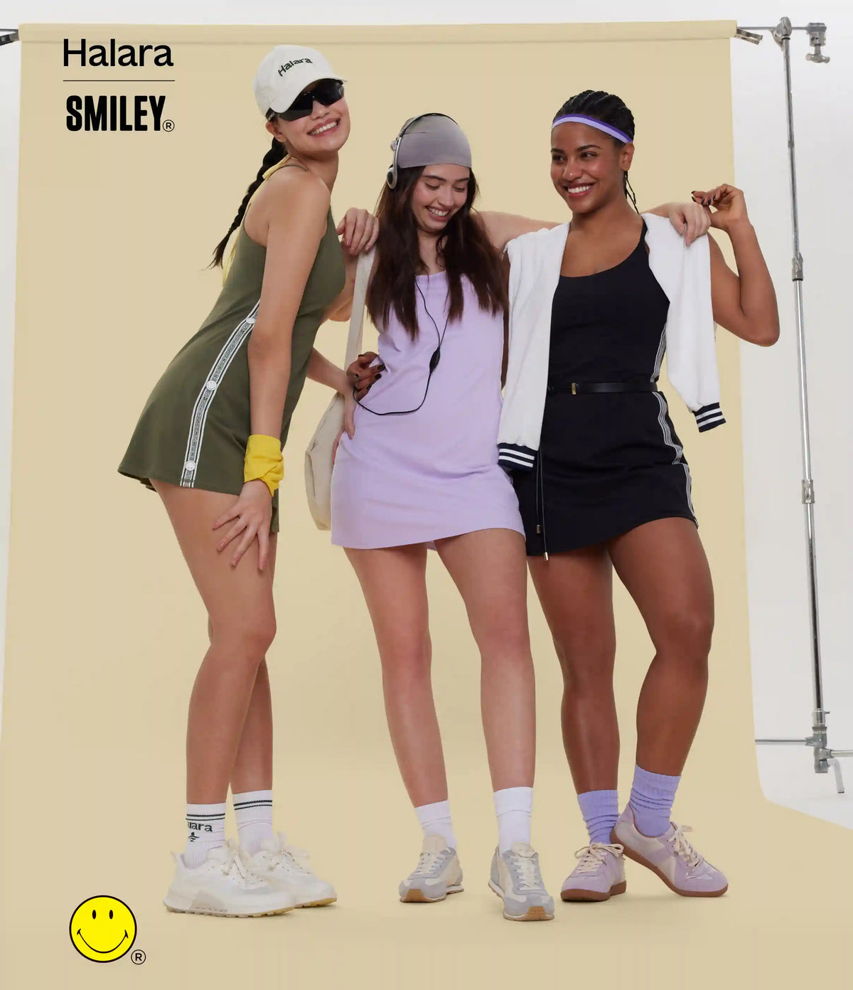 Halara X Smiley® SoftlyZero™ Plush Backless Mini Dance Active Dress-Easy Peezy Edition
