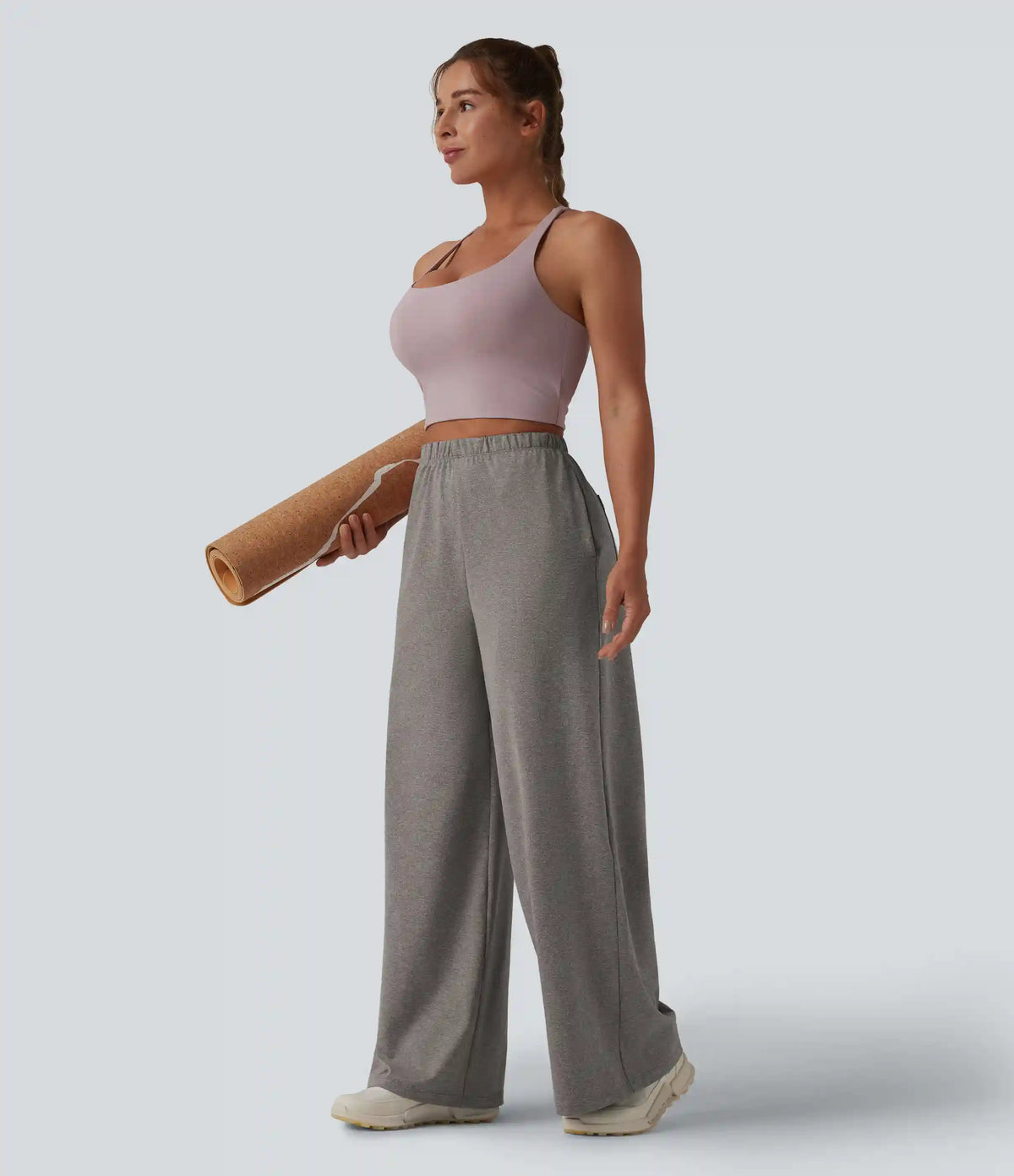High Waisted Wide Leg Yoga Pants with Pockets