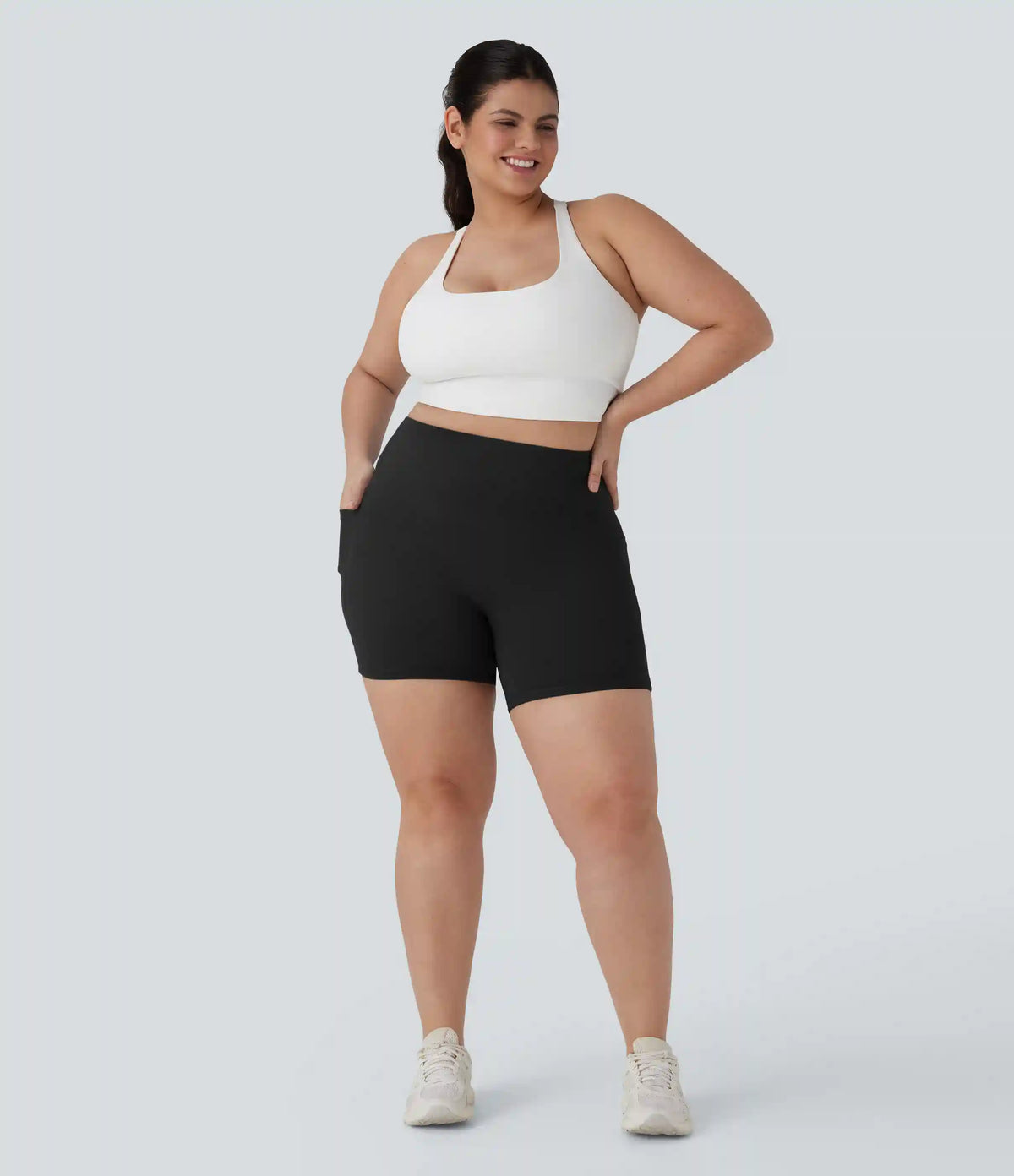 Plus Size Halara UltraSculpt™ High Waisted Tummy Control Shaping Training Biker Shorts 5'' with Pockets