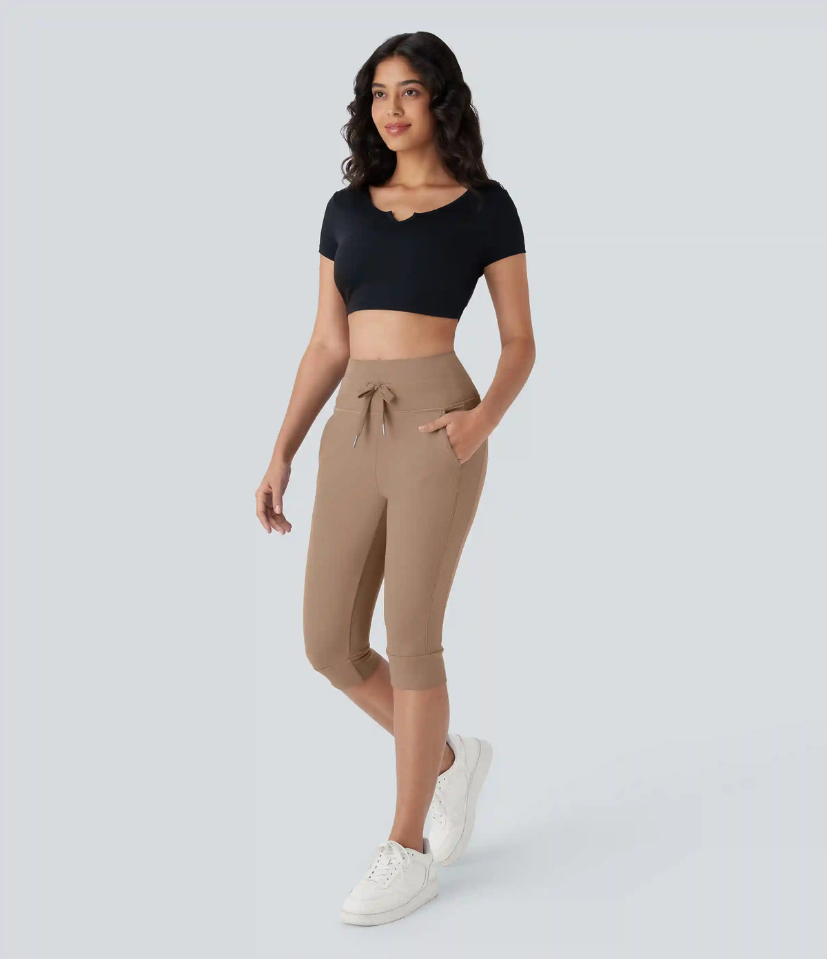 SoftlyZero™ Plush High Waisted Drawstring Pocket Yoga Pedal Pusher Joggers