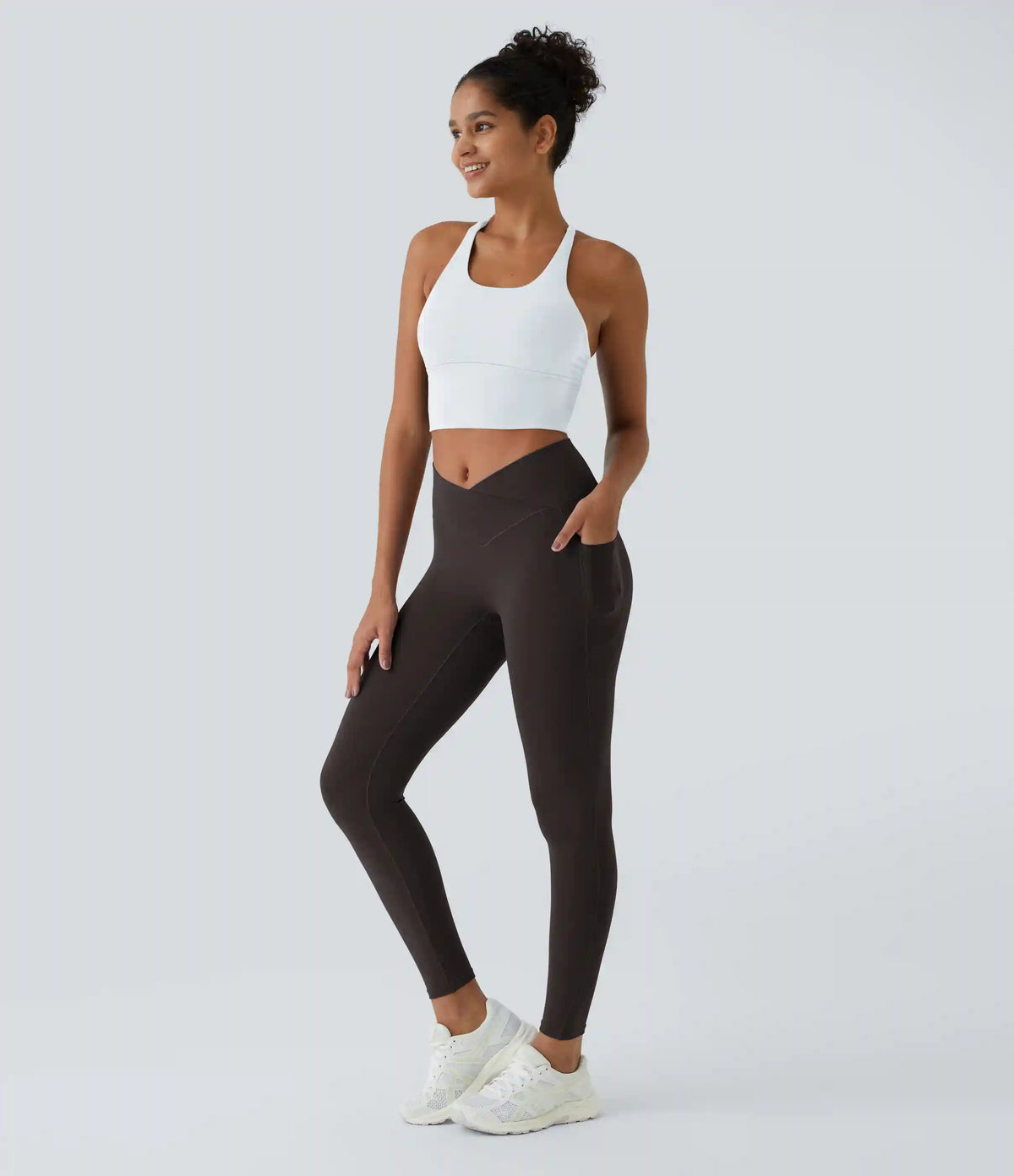 SoftlyZero™ Crossover Pocket Plain Leggings