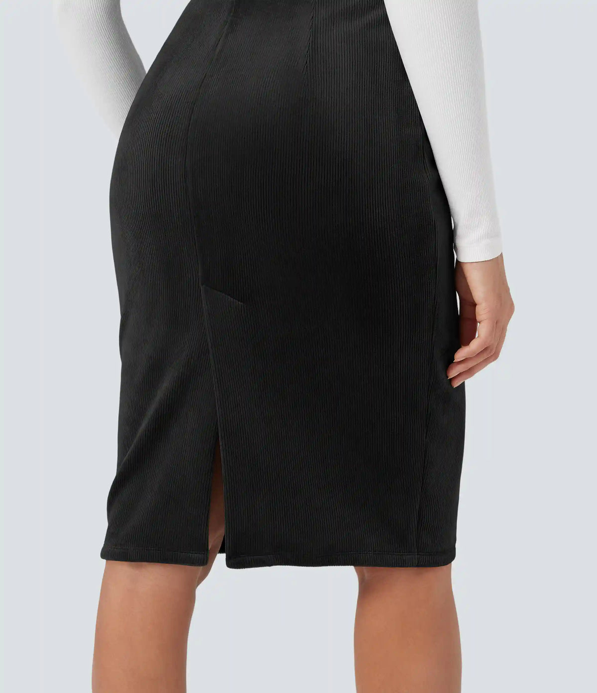 V-neck Sleeveless Fleece Corduroy Casual Pinafore Dress