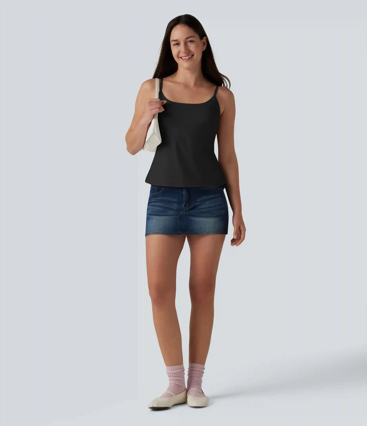 SoftlyZero™ Airy U-Neck Adjustable Straps Built-in Bra Casual Tank Top B-D Cups