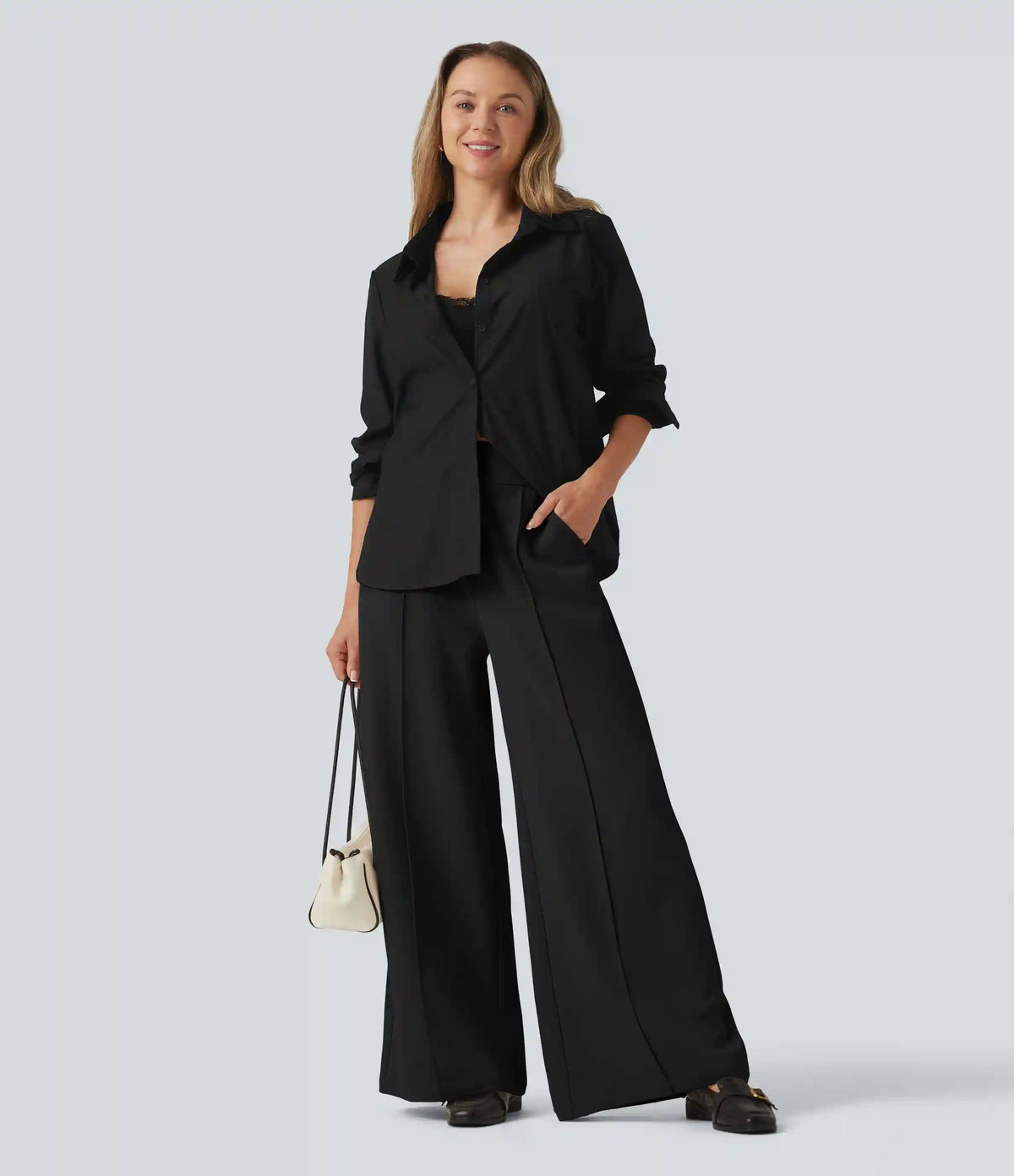 High Waisted Baggy Work Pants with Pockets