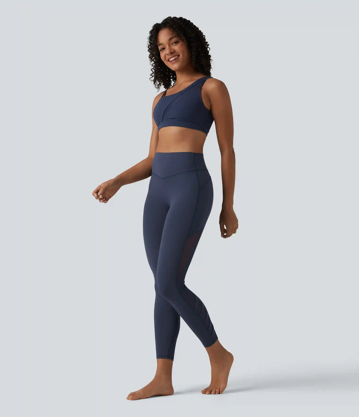 Halara UltraSculpt™ High Waisted Tummy Control Contrast Mesh Yoga 7/8 Leggings with Pocket