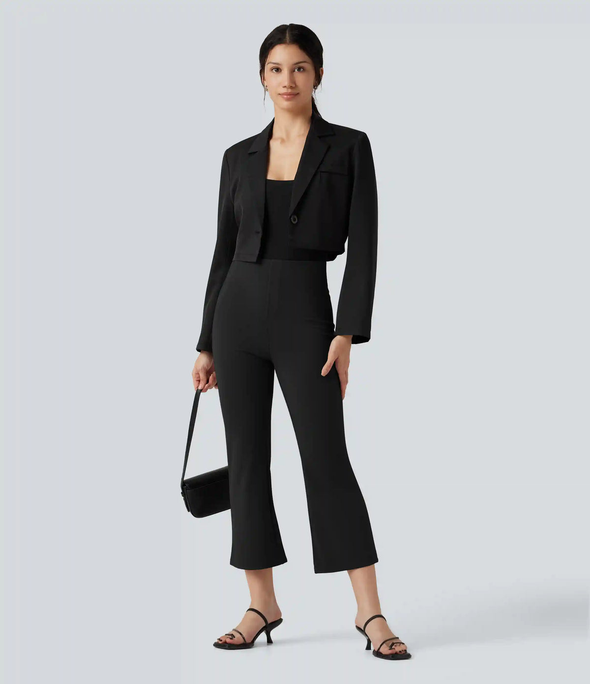 Halara Flex™ High-waisted Cropped Work Flare Pants with Pockets