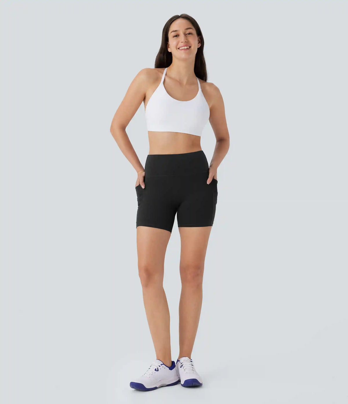 SoftlyZero™ High Waisted Double Pockets Yoga Biker Shorts 5''
