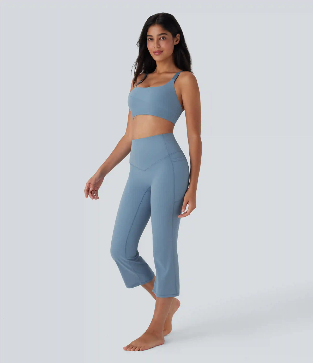 Halara UltraSculpt™ High Waisted Tummy Control Cropped Yoga Bootcut Leggings with Pockets