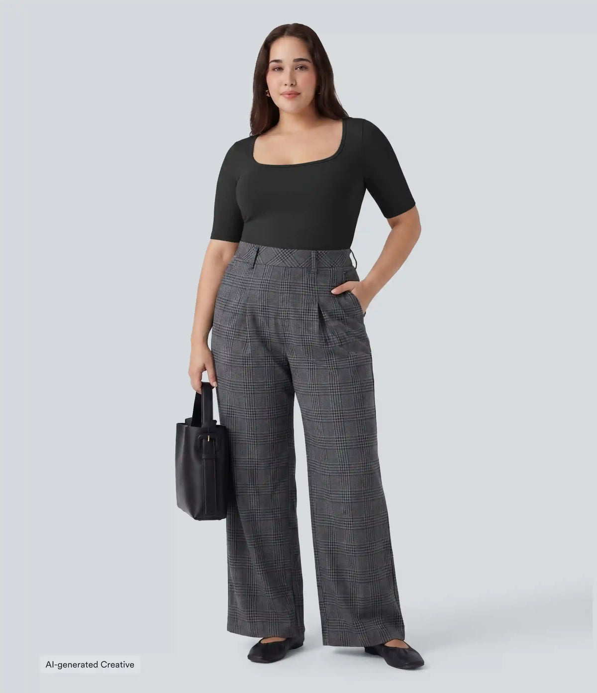 Plus Size SoftlyZero™ Airy Scoop Neck Short Sleeve InstantCool Work T-Shirt
