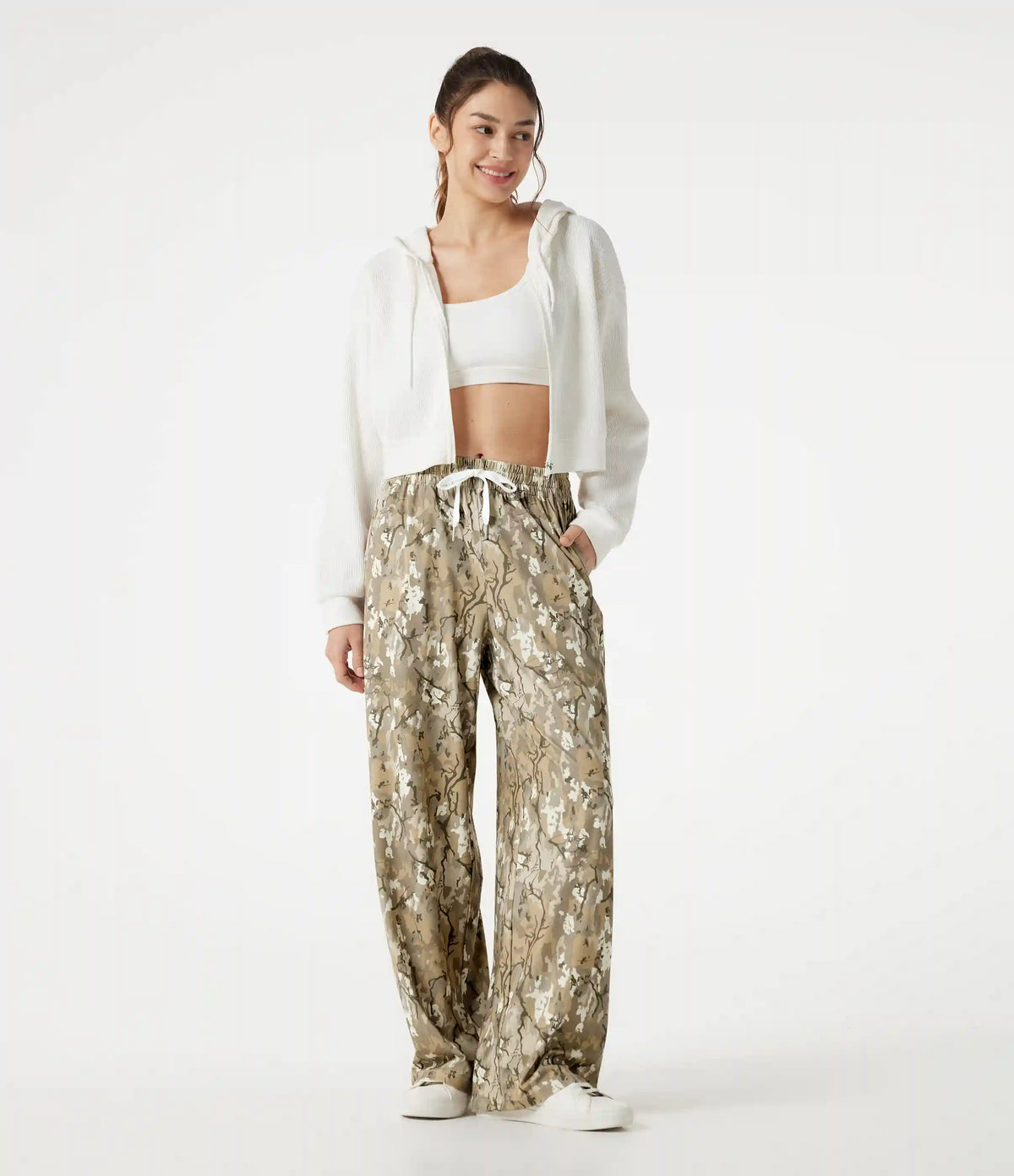 Halara UltraSculpt™ Camo Print Mid Rise Drawstring Running Baggy Pants with Pockets