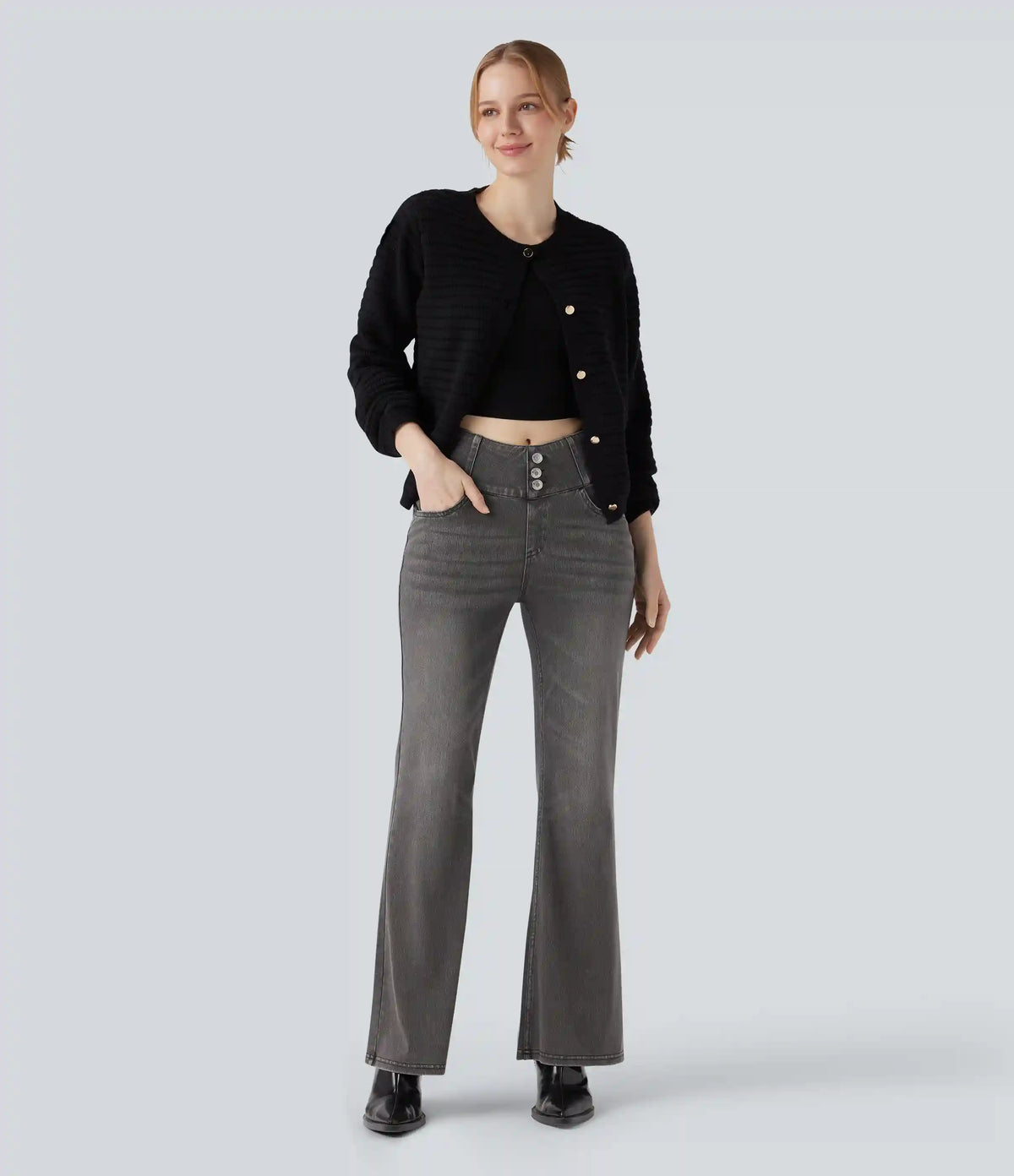 Halara Flex™ High Waisted Bootcut Casual Jeans with Pockets