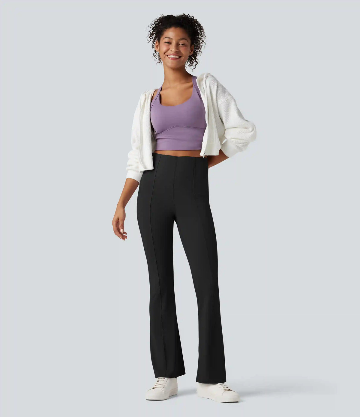 High Waisted Tummy Control Bootcut Casual Pants with Pocket