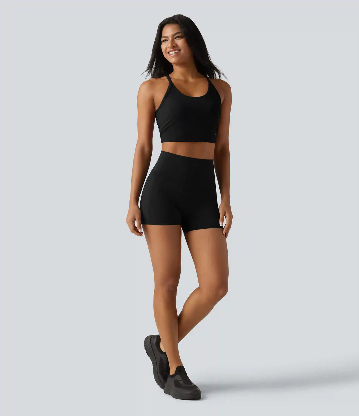 SoftlyZero™ Plush Cut-Out Twisted Back U-Neck Built-in Bra Yoga Tank Top