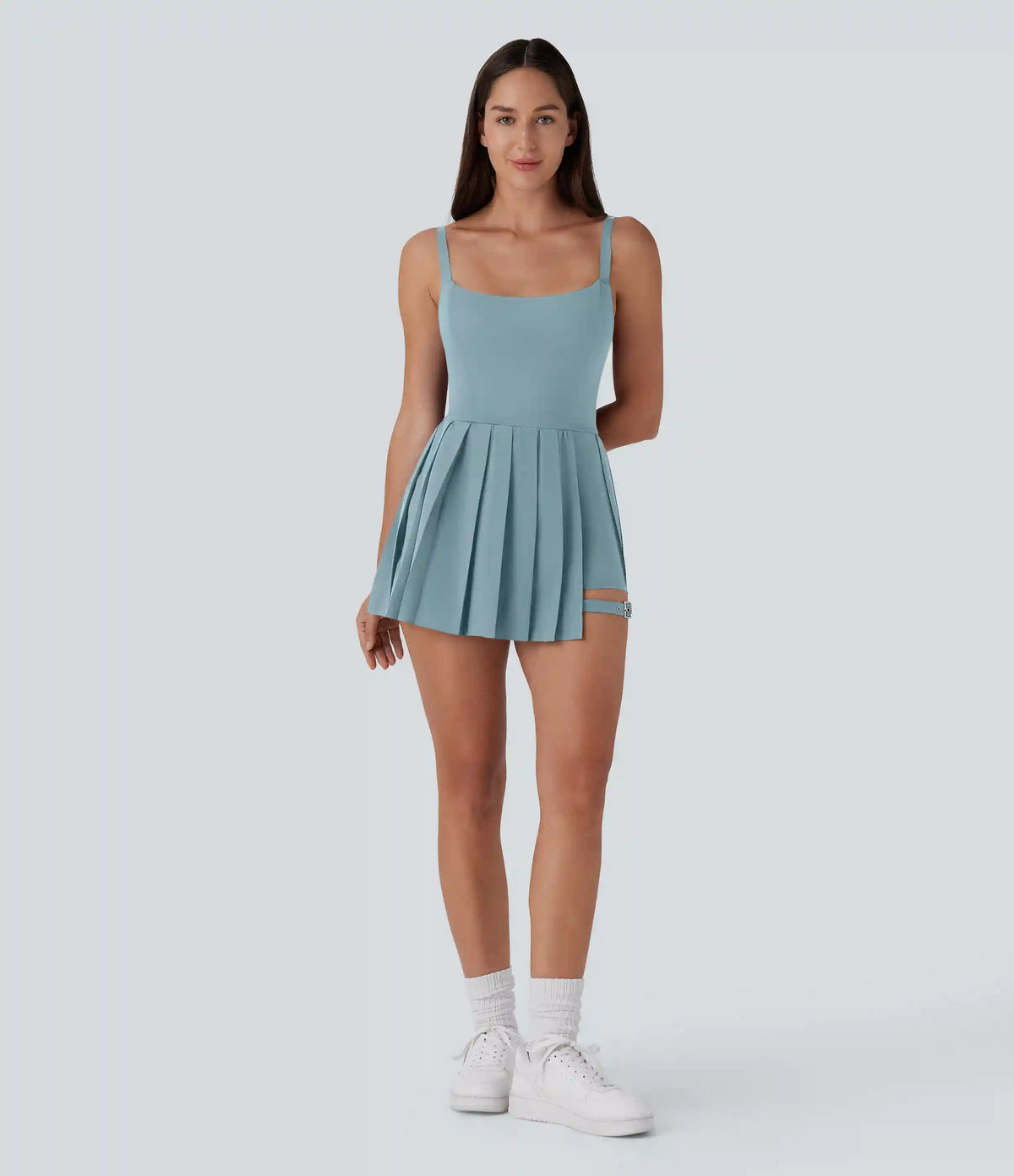 Breezeful™ Pleated Adjustable Buckle 2-in-1 Pocket Micro Mini Quick Dry Casual Slip Dress