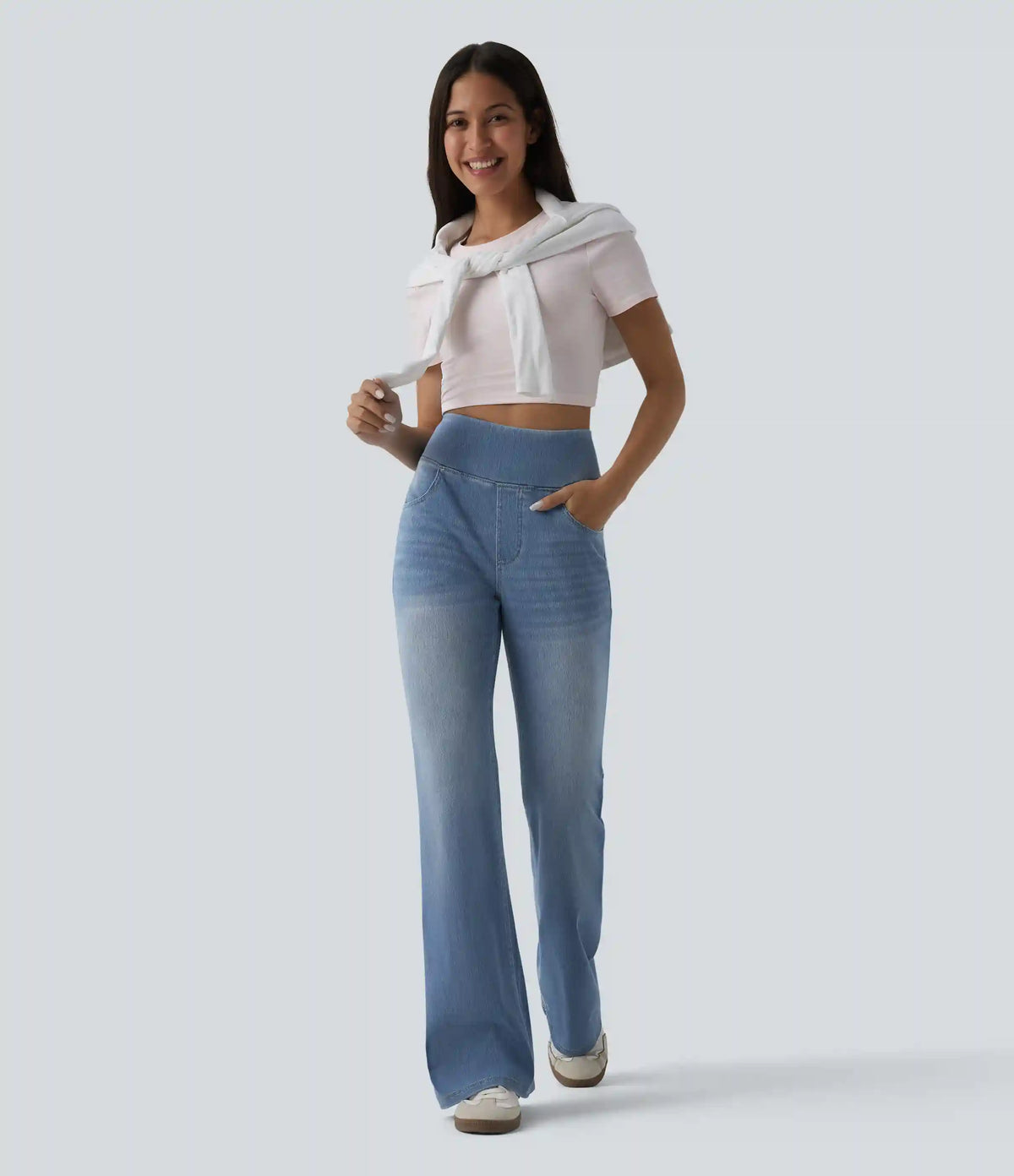 Halara Flex™ High Waisted Tummy Control Casual Flare Jeans with Pockets