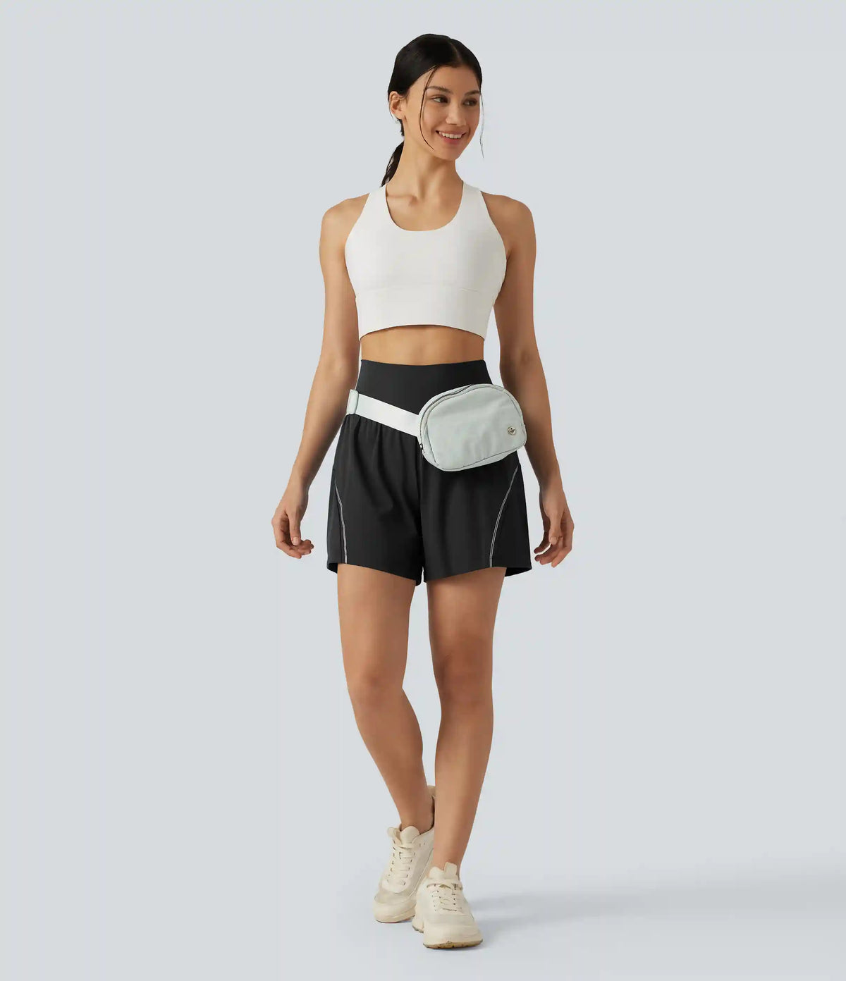SoftlyZero™ Airy Reflective High Waisted 2-in-1 InstantCool Yoga Shorts 5'' with Pockets
