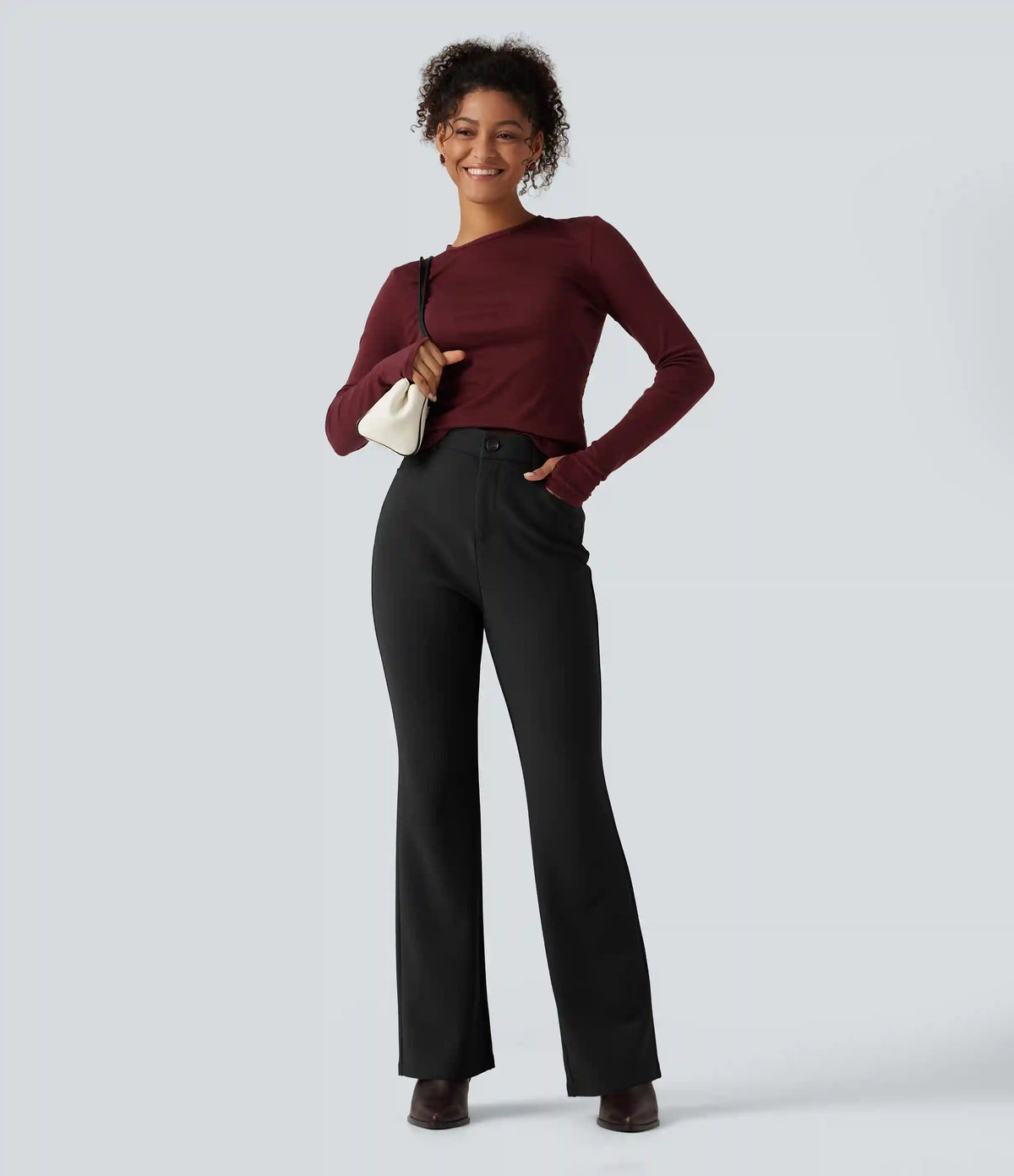 High Waisted Bootcut Work Pants with Pockets
