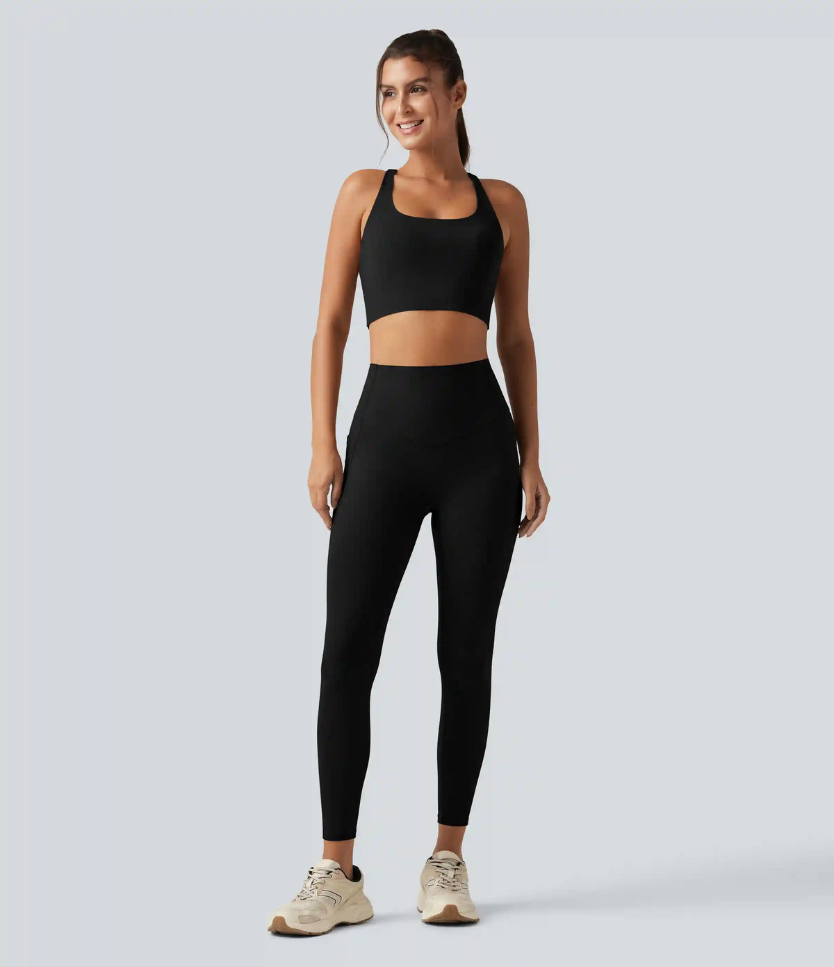 Halara UltraSculpt™ Ribbed Low Support Built-in Bra Running Sports Bra