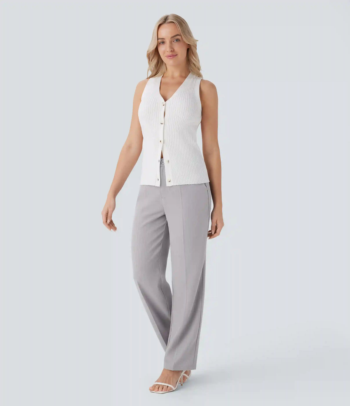 High Waisted Pocket Straight Leg Work Pants