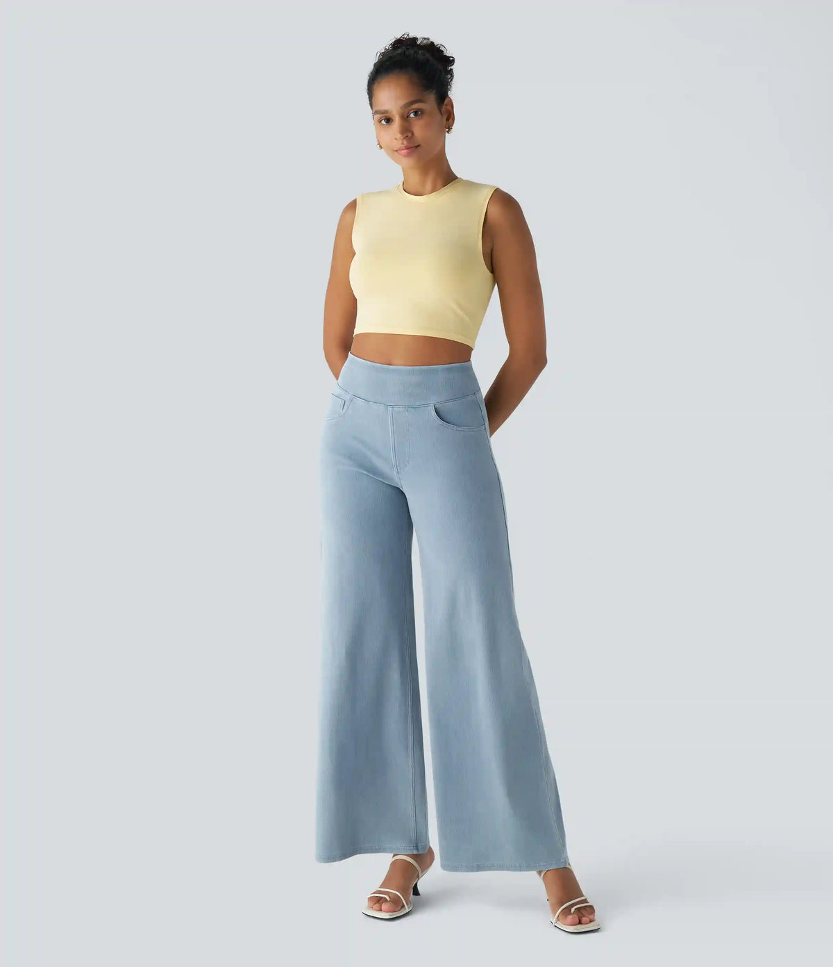 Halara Flex™ High Waisted Pockets Wide Leg Loose Work Jeans