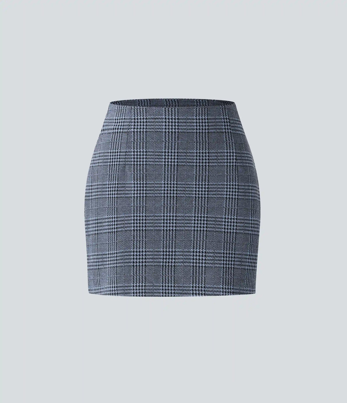 High Waisted 2-in-1 Houndstooth Plaid Mini Work Skirt