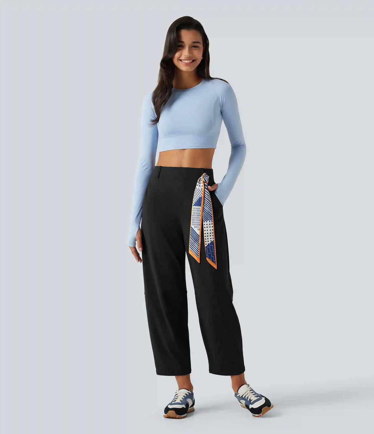 DayStretch High Waisted Barrel Leg Dance Pants with Pockets