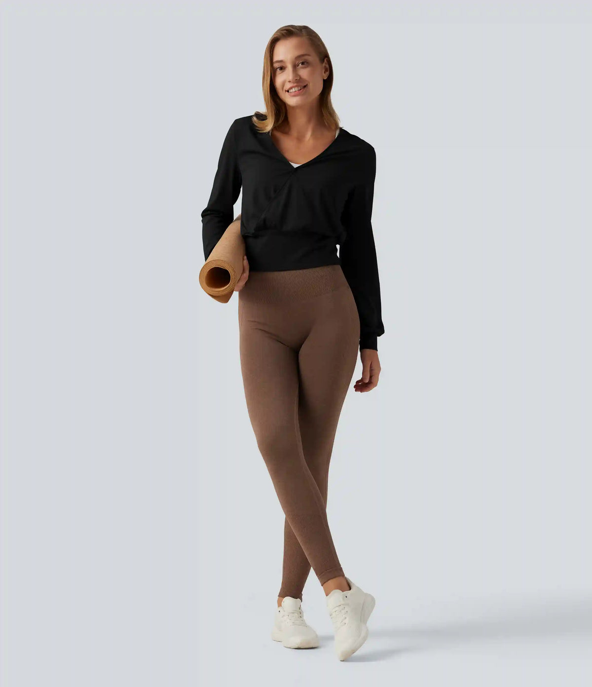 SoftlyZero™ Airy V Neck Long Sleeve InstantCool Yoga Sports Top