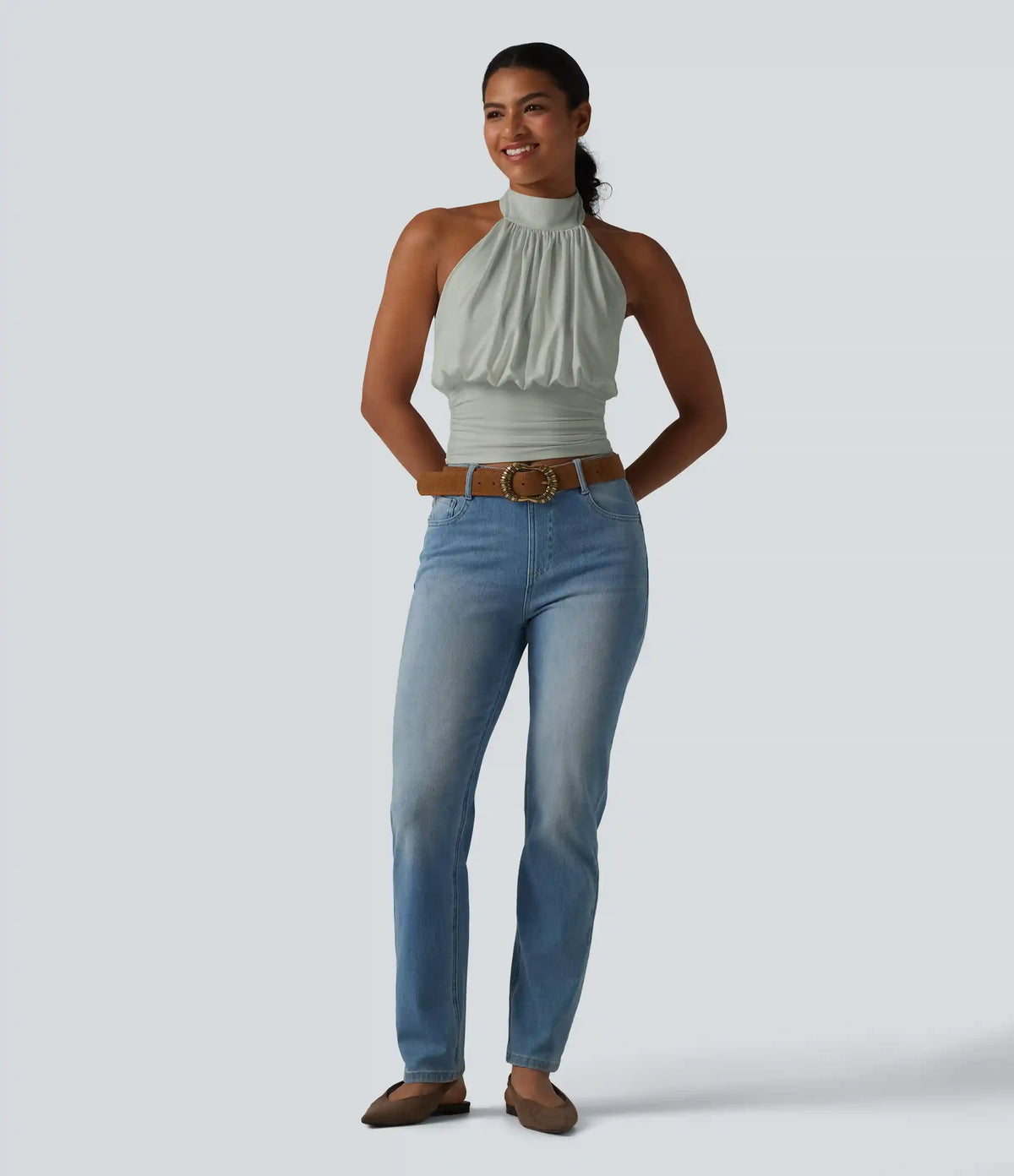 Halter Tie Back Casual Tank Top