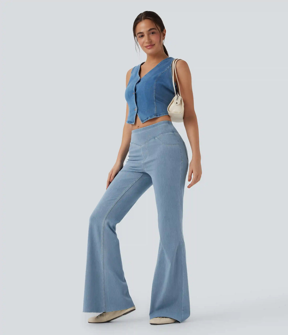 Halara Flex™ Mid Rise Casual Flare Jeans with Pockets