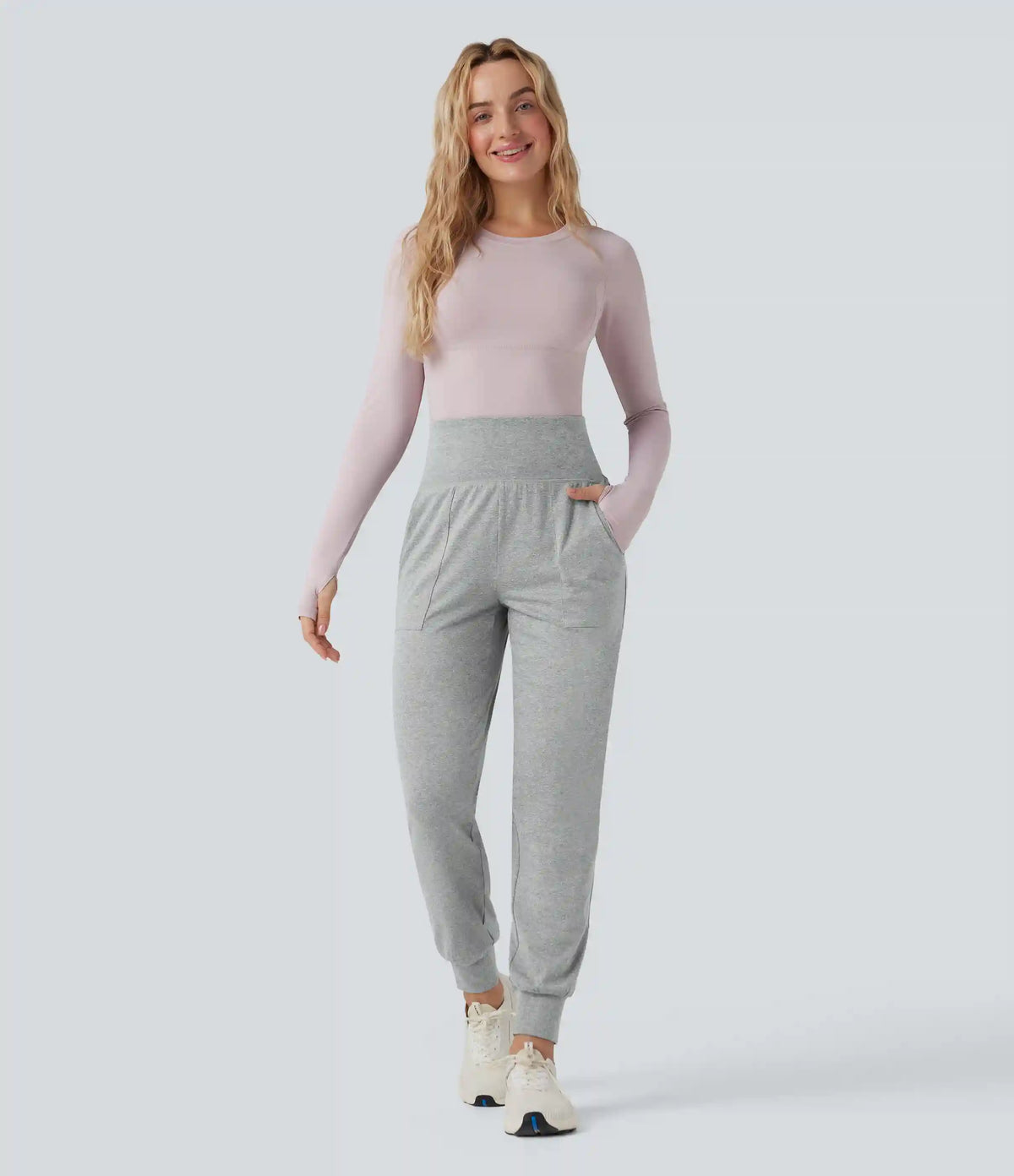 High Waisted Tapered Yoga Joggers with Pockets