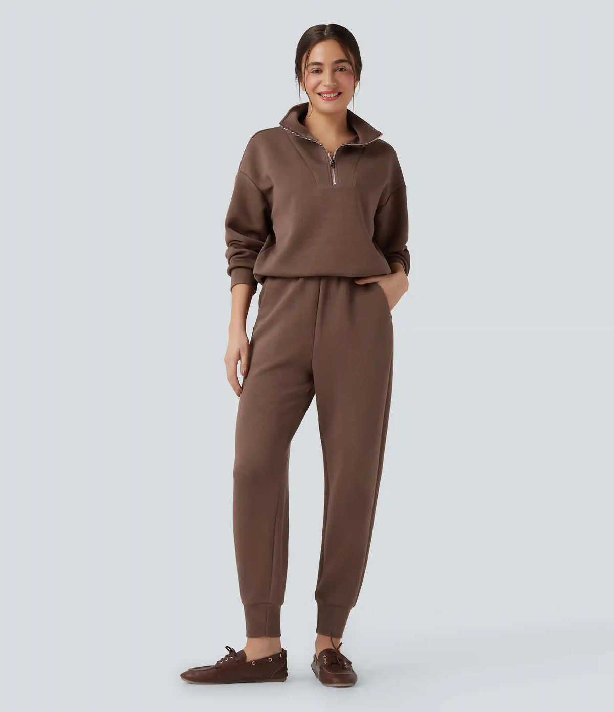 SpacerTek™ High Waisted Tapered Casual Joggers with Pockets