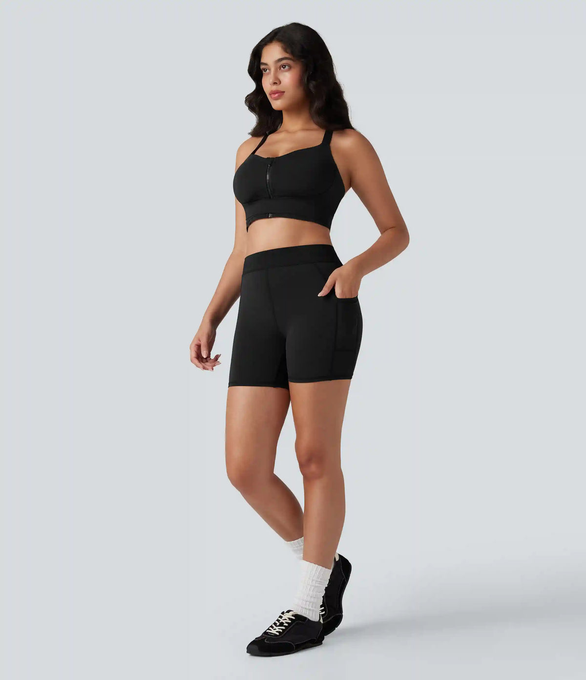SpeedWave™ Medium Support Push Up Zipper Adjustable Buckle Quick Dry Running Sports Bra DD-F Cups