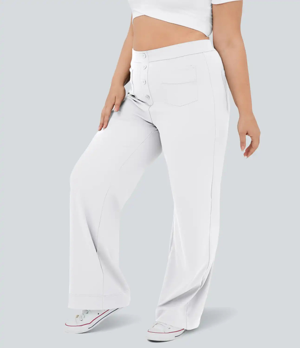 DayStretch High Waisted Pockets Straight Leg Casual Plus Size Pants
